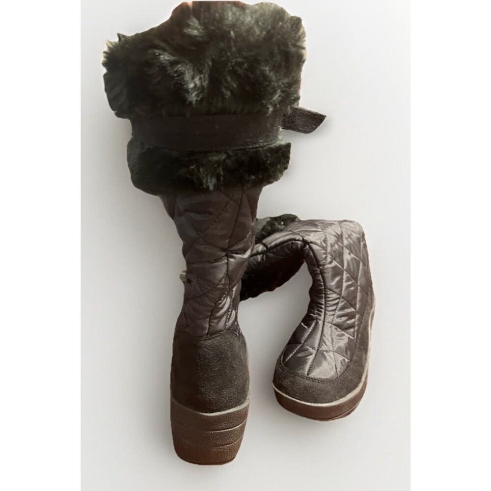 WOMENS CANYON RIVER BLUES Quilted FAUX FUR SIZE 11 M Knee Black BOOTS - Picture 8 of 14